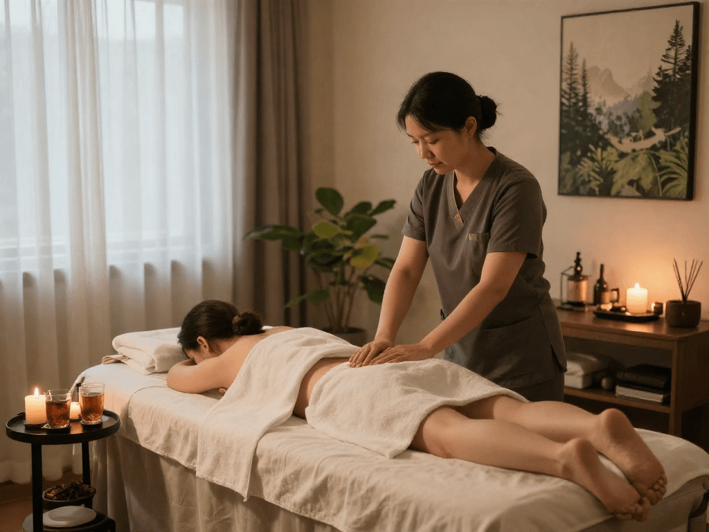 Experience soothing 마포출장마사지 in a tranquil wellness environment with calming decor.