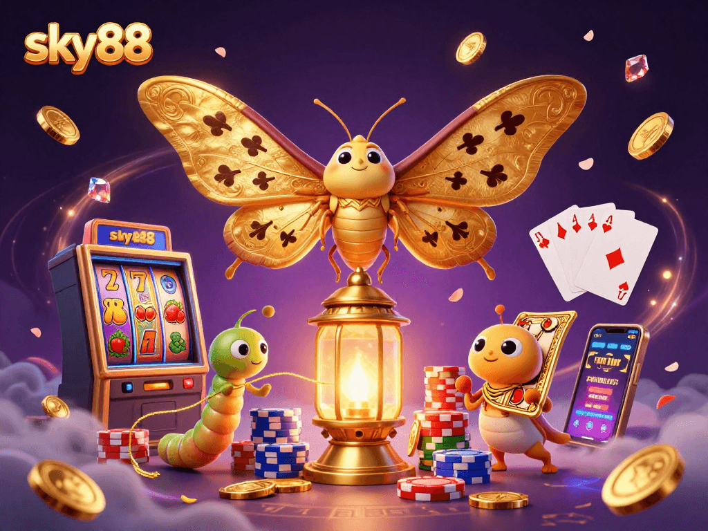 Experience thrilling gameplay at sky88 with captivating slot machines and golden winnings.