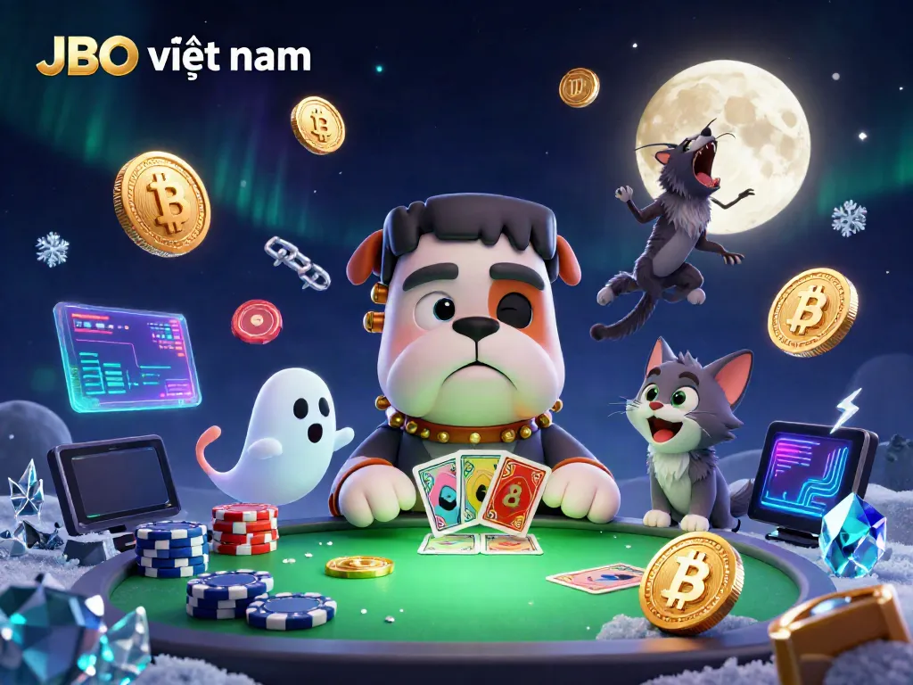Experience thrilling winning strategies at JBO việt nam with a unique 3D casino illustration featuring engaging characters.
