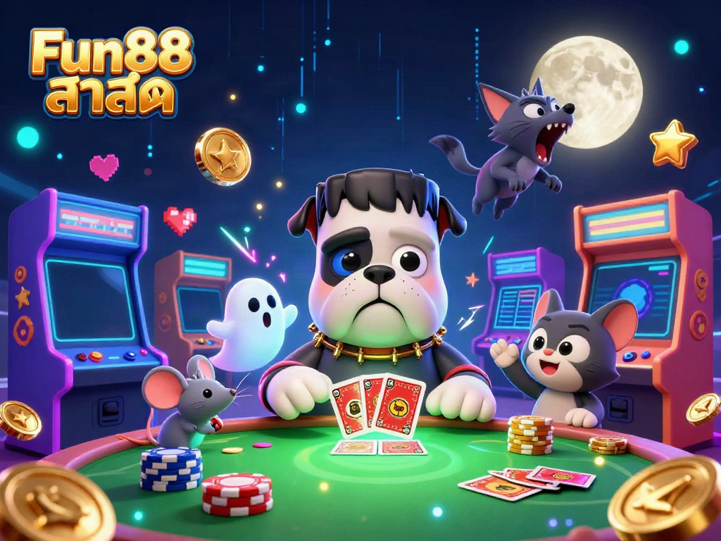 Engage in thrilling gaming sessions with Fun88 ล่าสุด in an exciting 3D casino scene.