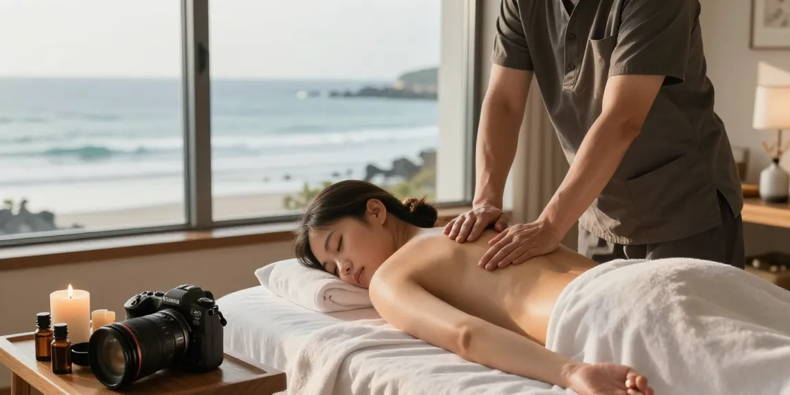 제주스웨디시 마사지 Therapy with serene seaside view.