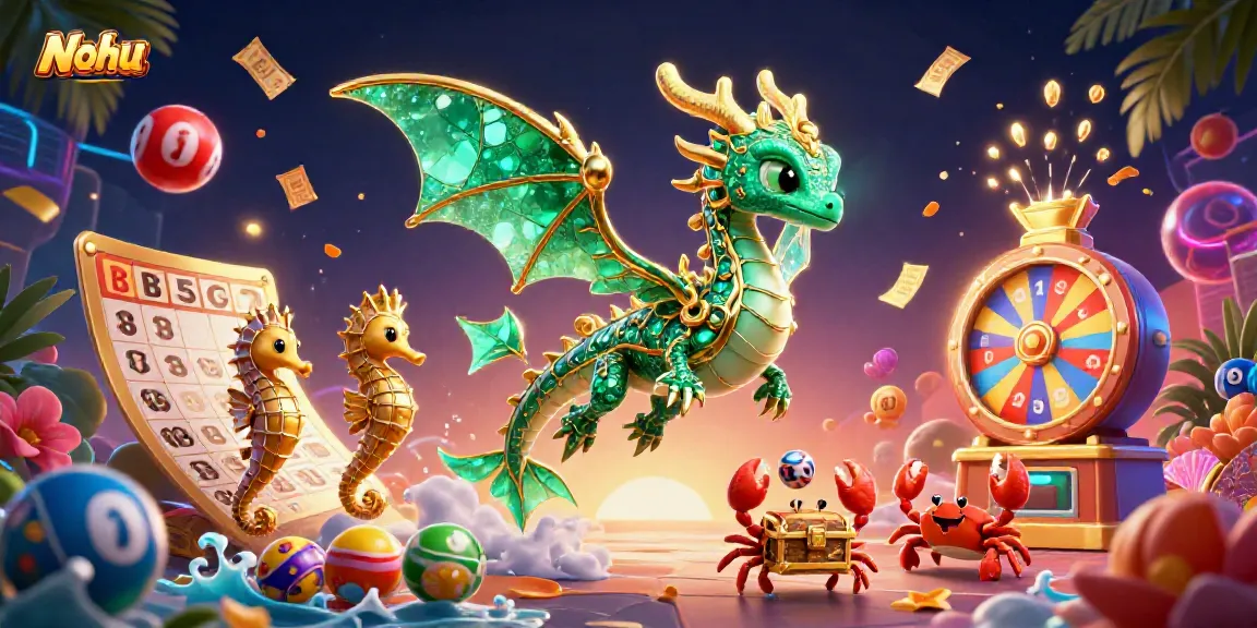 Nohu's vibrant sea dragon themed gambling scene filled with lottery elements