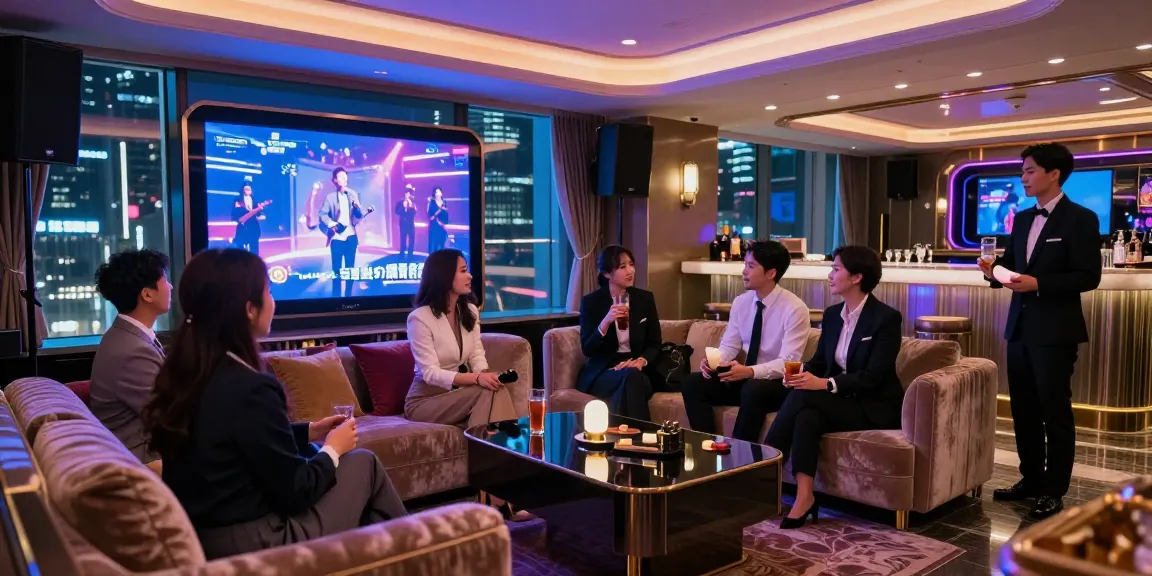 강남쩜오에서 고급스러운 분위기의 룸살롱을 즐기는 모습