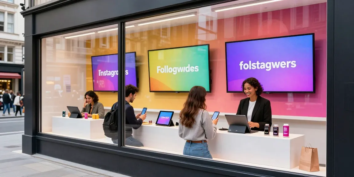 インスタフォロワー購入の最新サービスを提供するスタイリッシュな店舗の様子
