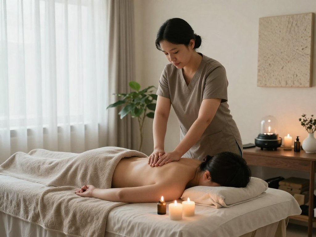 의정부출장안마 massage therapy in a tranquil spa with soothing ambiance and natural light
