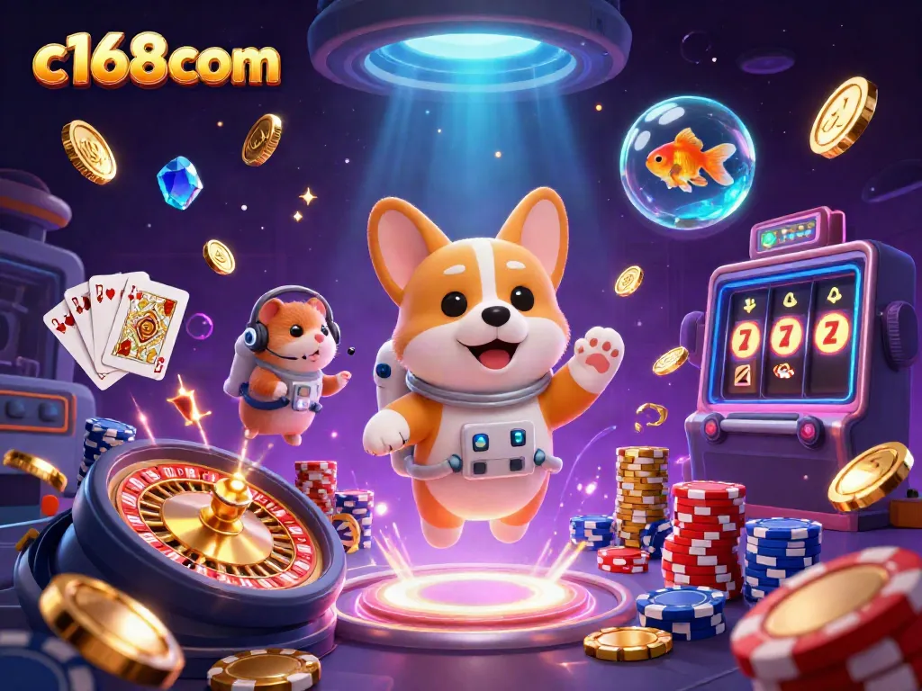 Experience thrilling gameplay at c168com with floating chips and a vibrant casino atmosphere