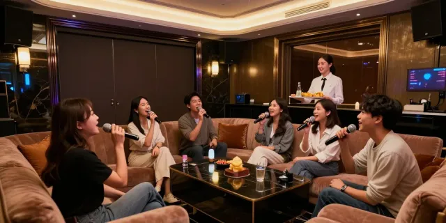 강남 타이밍에서 즐거운 시간을 보내는 손님들과 세련된 인테리어 모습