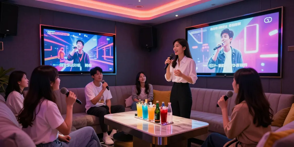 강남쩜오에서 고급스러운 룸살롱 분위기와 전문 호스트가 함께하는 즐거운 카라오케 경험을 담은 이미지