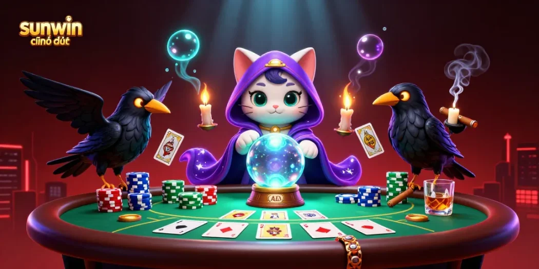 Engage in the thrilling experience of sunwin chính thức while exploring a vibrant casino scene with mystical characters