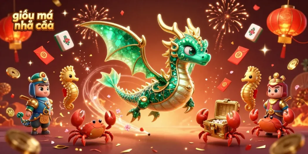 Engage with the thrill of giải mã nhà cái as mythical sea creatures celebrate amidst vibrant casino elements.