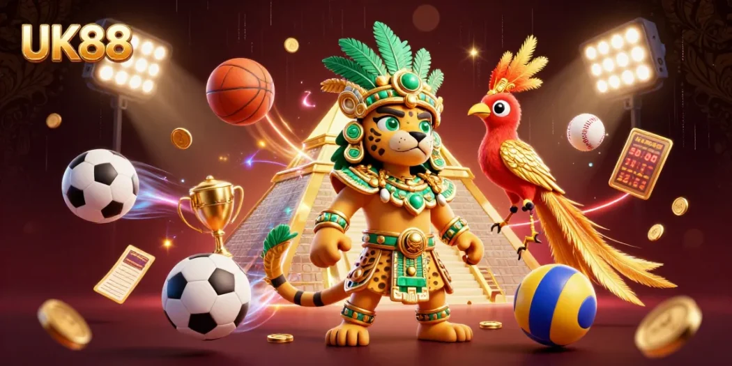 Experience the excitement of UK88 sports betting with vibrant 3D characters and dynamic game elements.